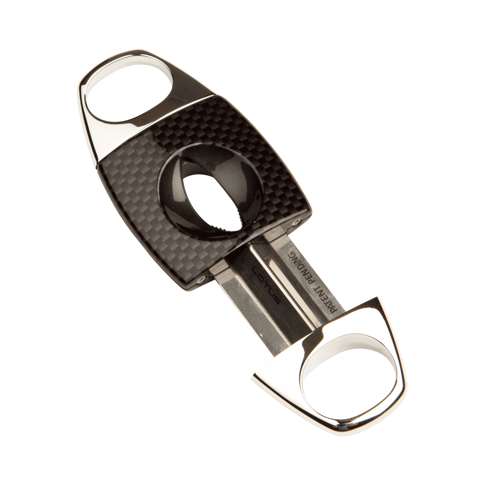 Black Carbon Fiber & Chrome Jaws V-Cut, , jrcigars