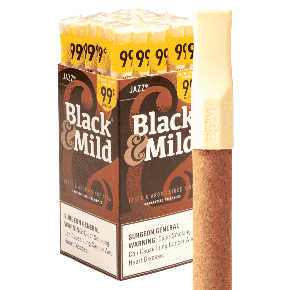 Black & Mild Cigars Jazz 25ct Upright Plastic Tip Wholesale Cigars ...